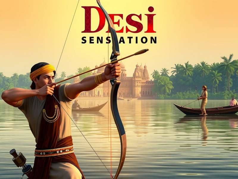 Desi Archery Sensation Gameplay Screenshot - Shooting Targets in Kerala Backwaters